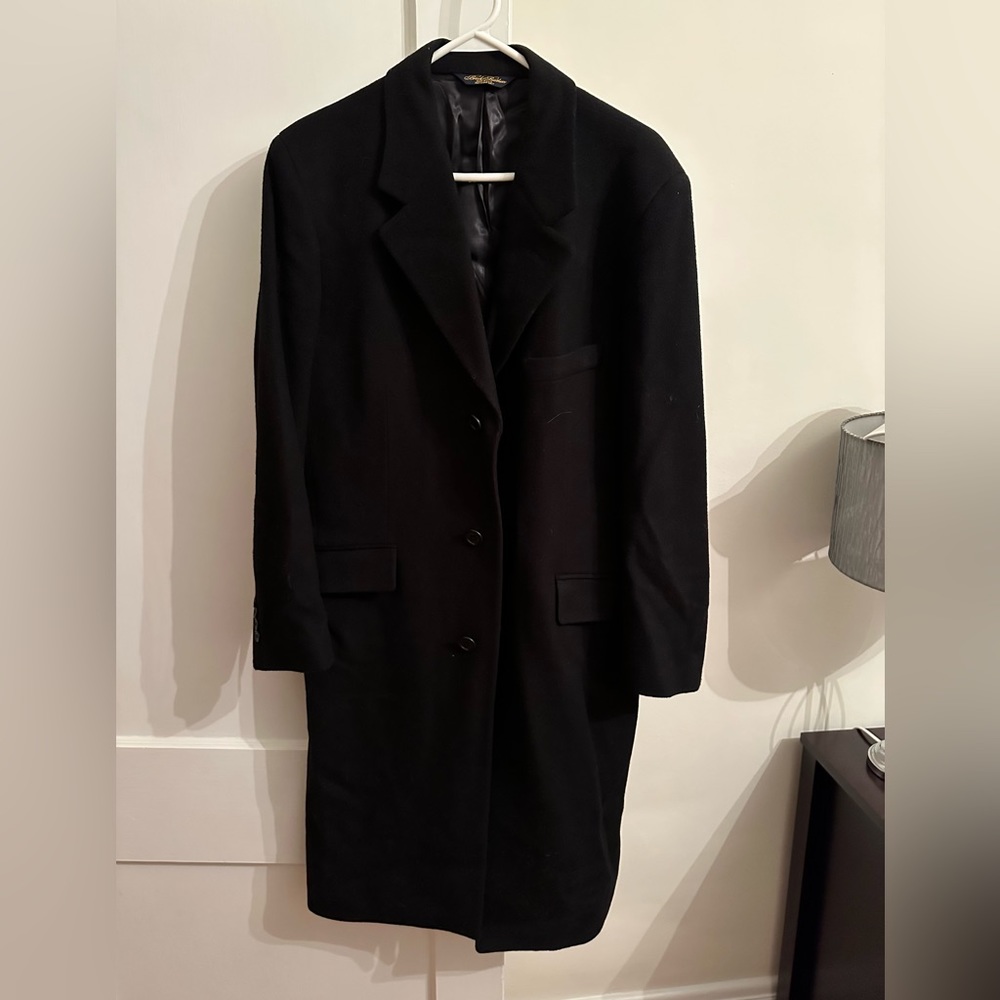 Black vintage brooks brothers top coat size 36S